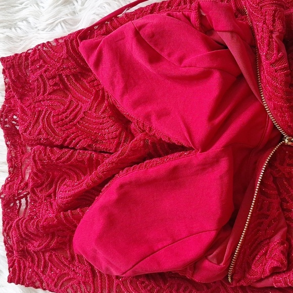 Emerald Sundae Sparkly Red Mini Dress - Picture 12 of 16